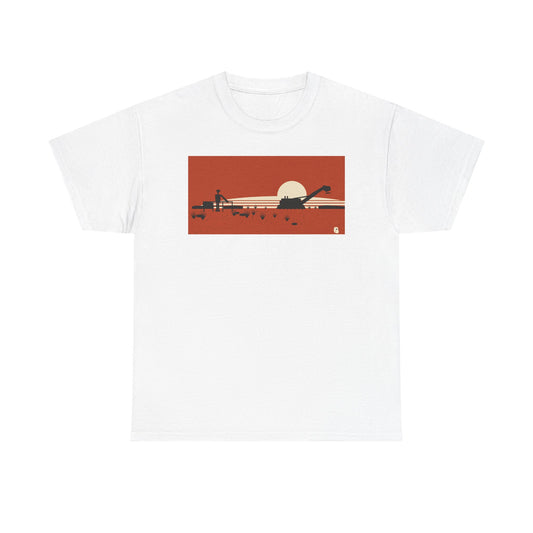 Desert Sunset T-Shirt | Retro Minimalist Mining Scene Tee