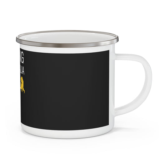 Enamel Mug - 'Mining Australia Powered by Allu' Black Camping Coffee Cup