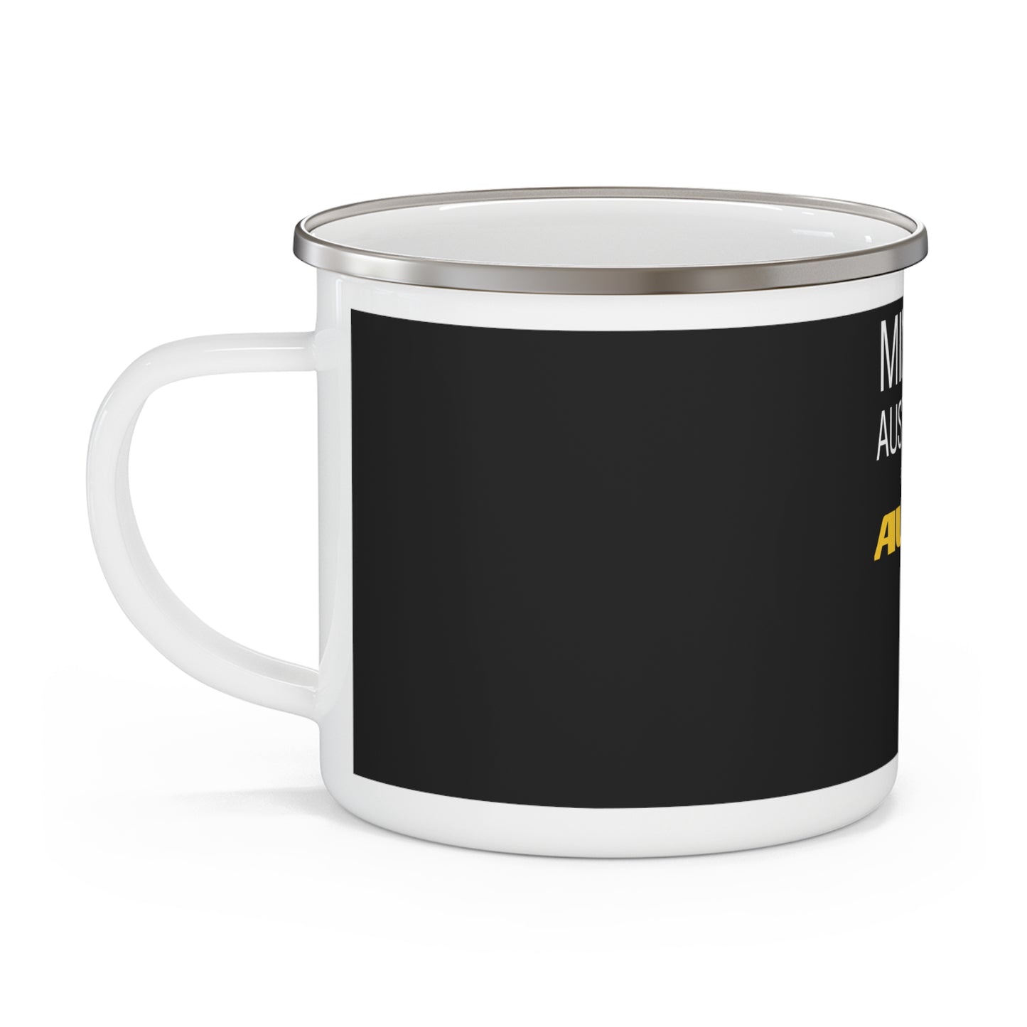 Enamel Mug - 'Mining Australia Powered by Allu' Black Camping Coffee Cup
