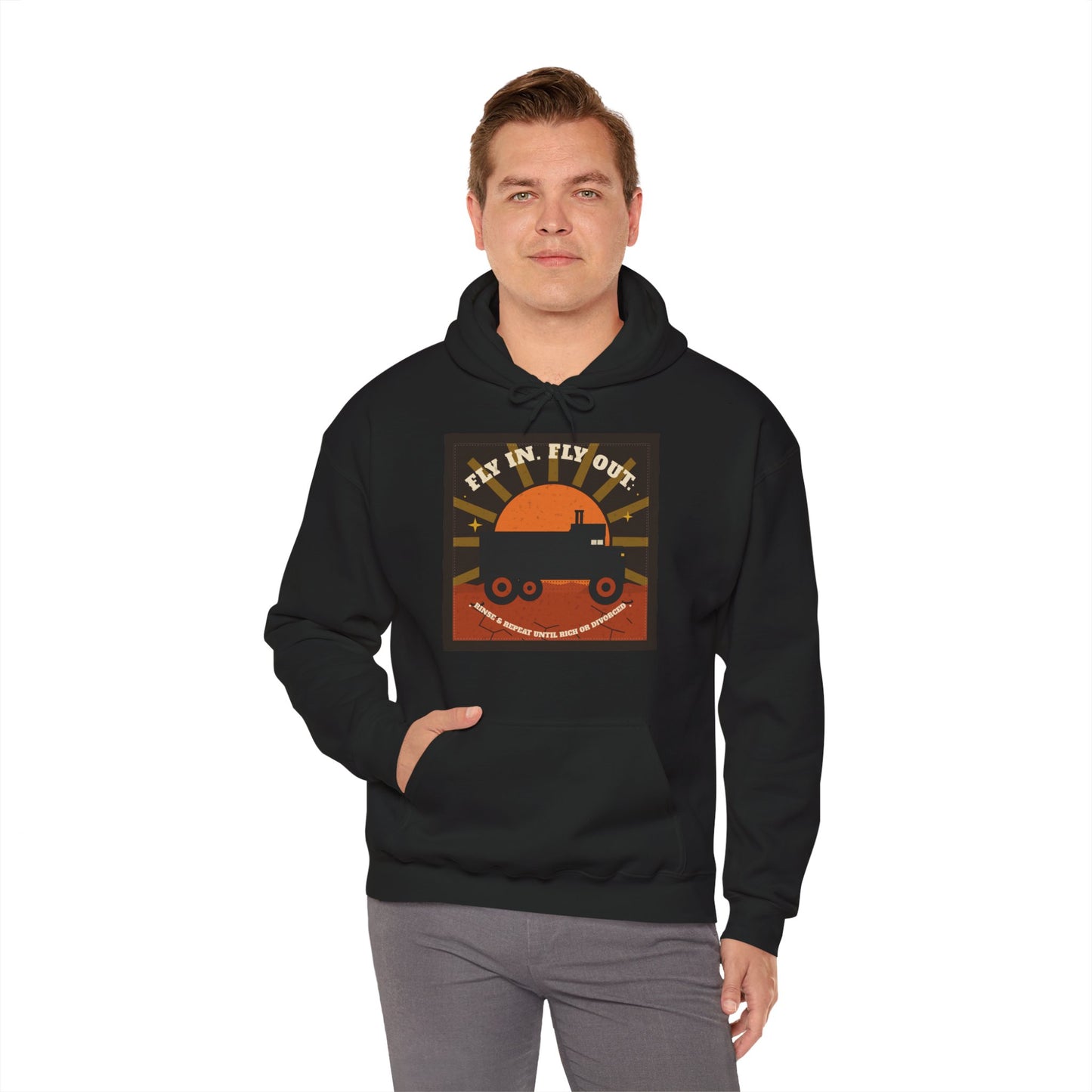 Fly In, Fly Out Retro Caravan Hoodie - Vintage Camper Travel Sweatshirt | FIFO