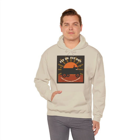Fly In, Fly Out Retro Caravan Hoodie - Vintage Camper Travel Sweatshirt | FIFO