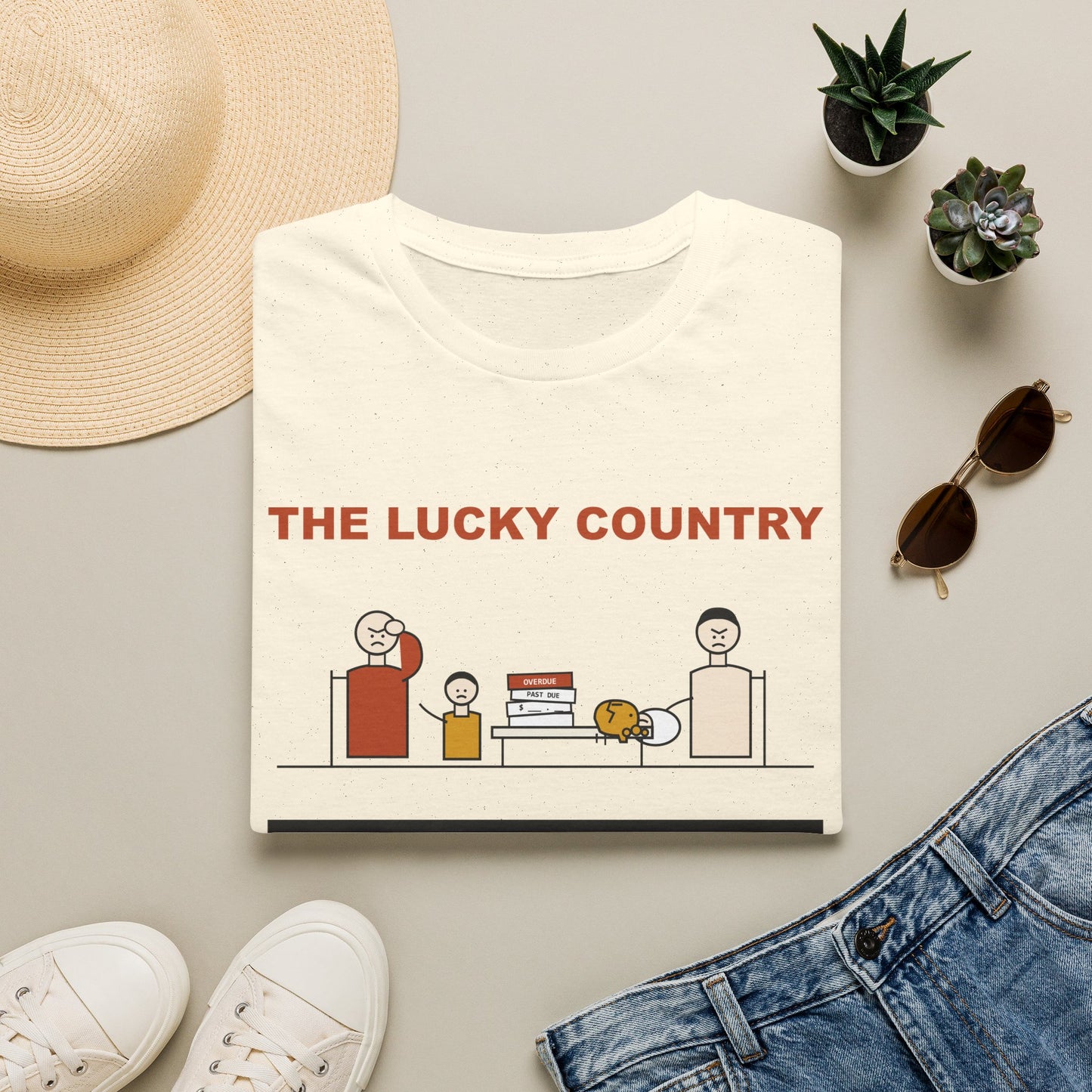 T-Shirt - The Lucky Country Graphic Tee "125 Taxes Apply"