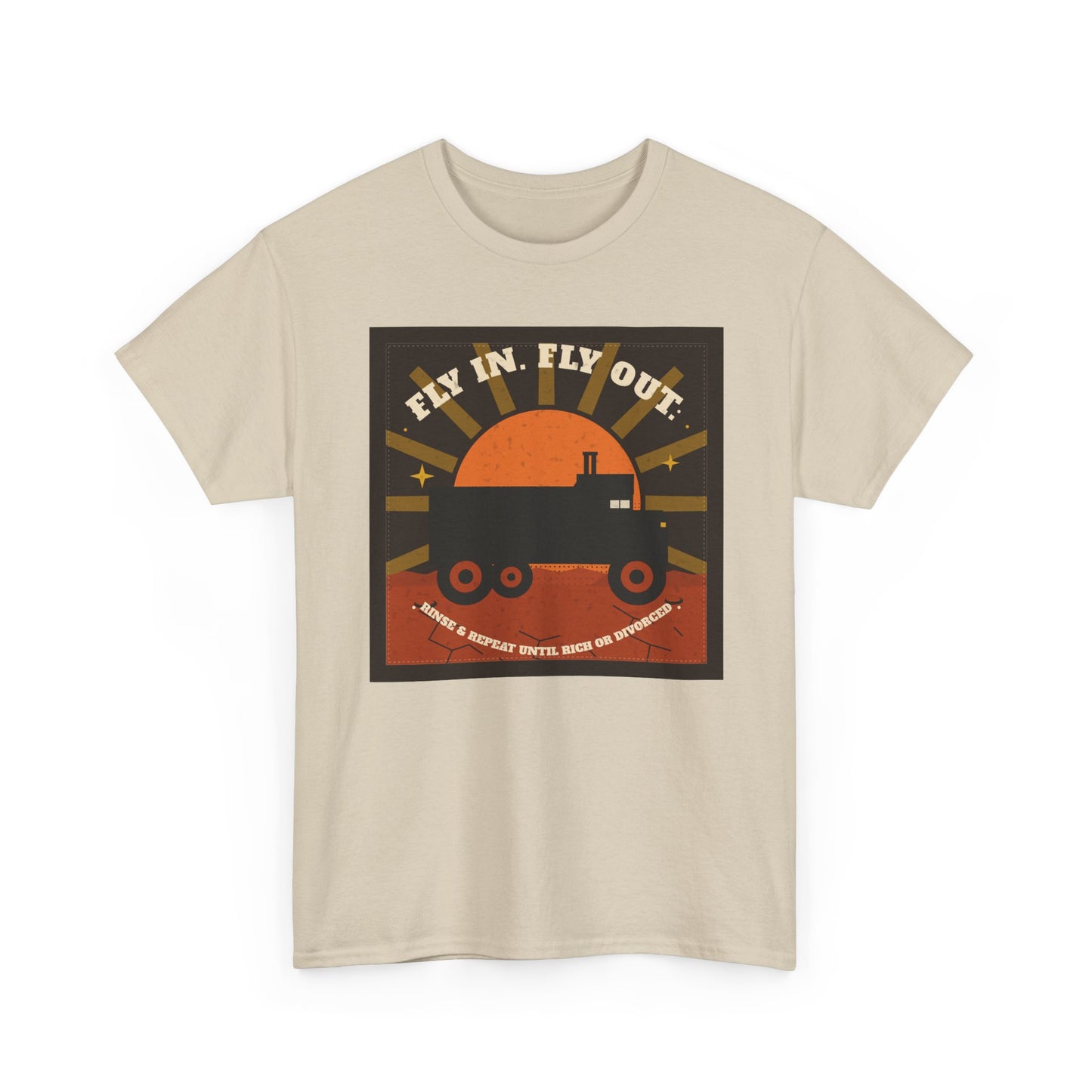 Retro Sunset Mining Truck Tee | Fly In Fly Out Work Truck Shirt | FIFO T-Shirt