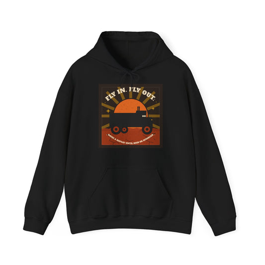 Fly In, Fly Out Retro Caravan Hoodie - Vintage Camper Travel Sweatshirt | FIFO