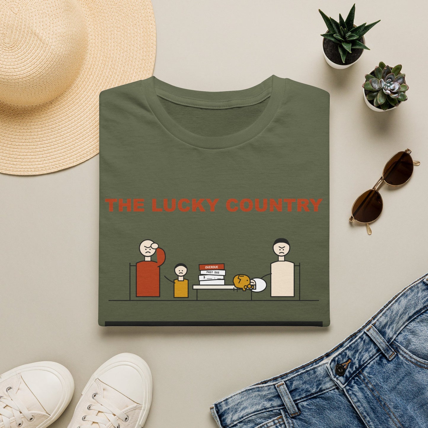 T-Shirt - The Lucky Country Graphic Tee "125 Taxes Apply"