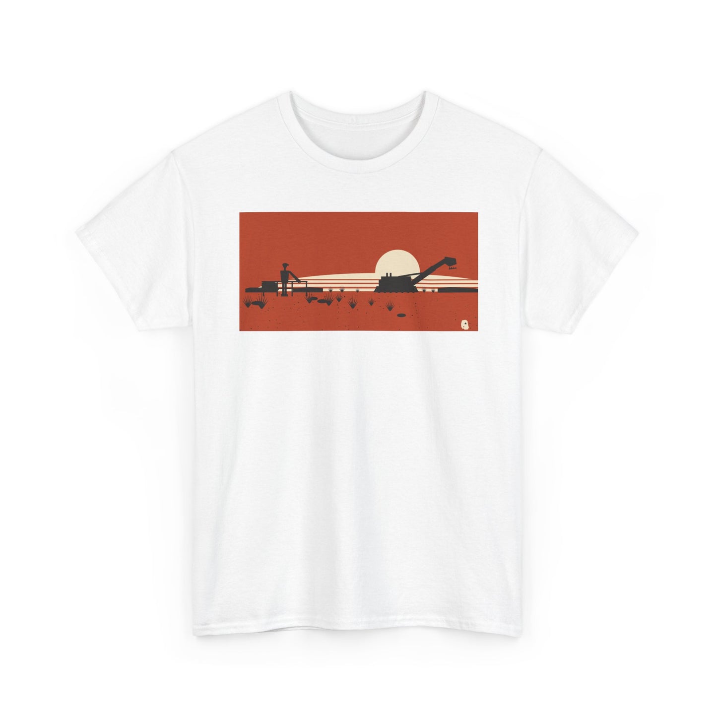 Desert Sunset T-Shirt | Retro Minimalist Mining Scene Tee
