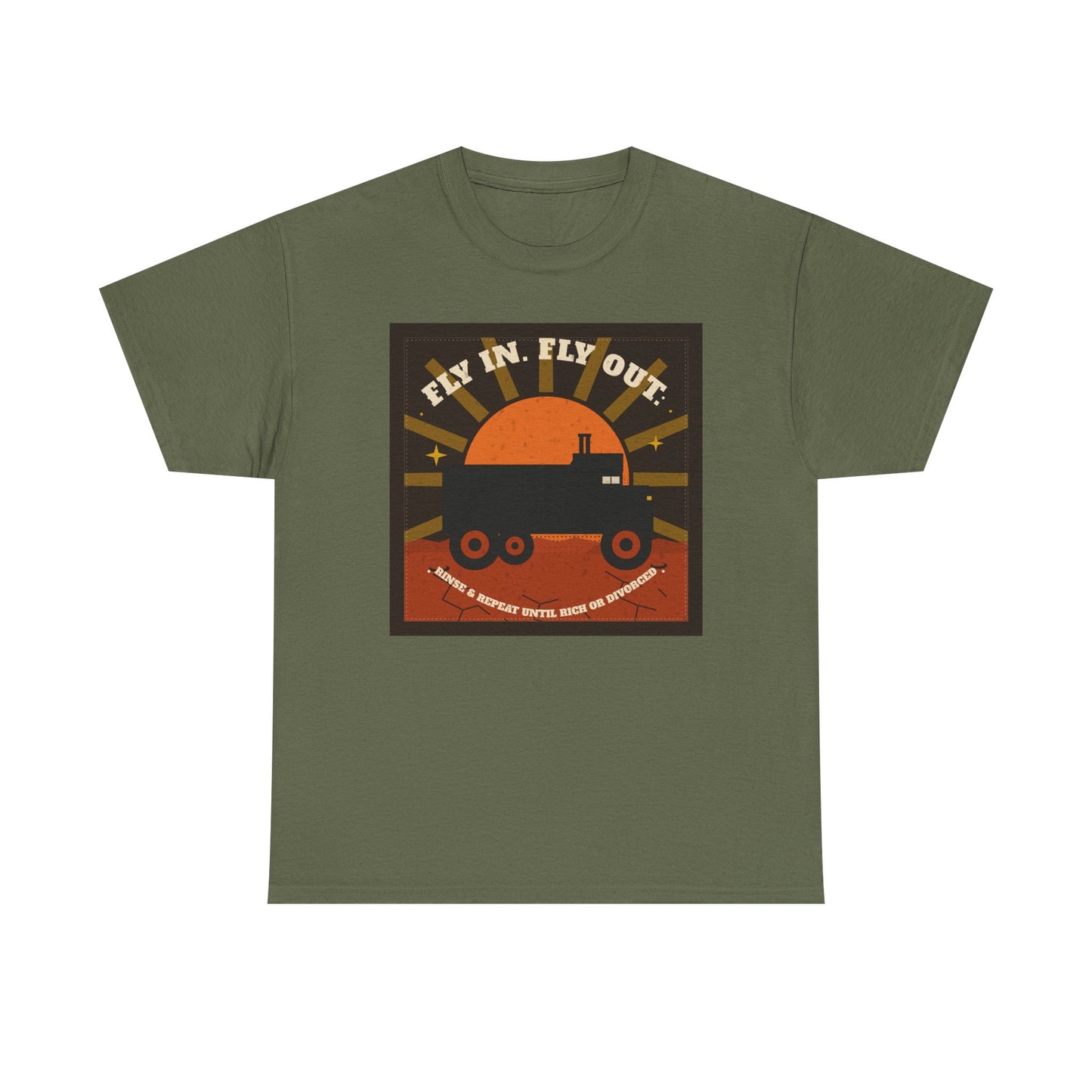 Retro Sunset Mining Truck Tee | Fly In Fly Out Work Truck Shirt | FIFO T-Shirt