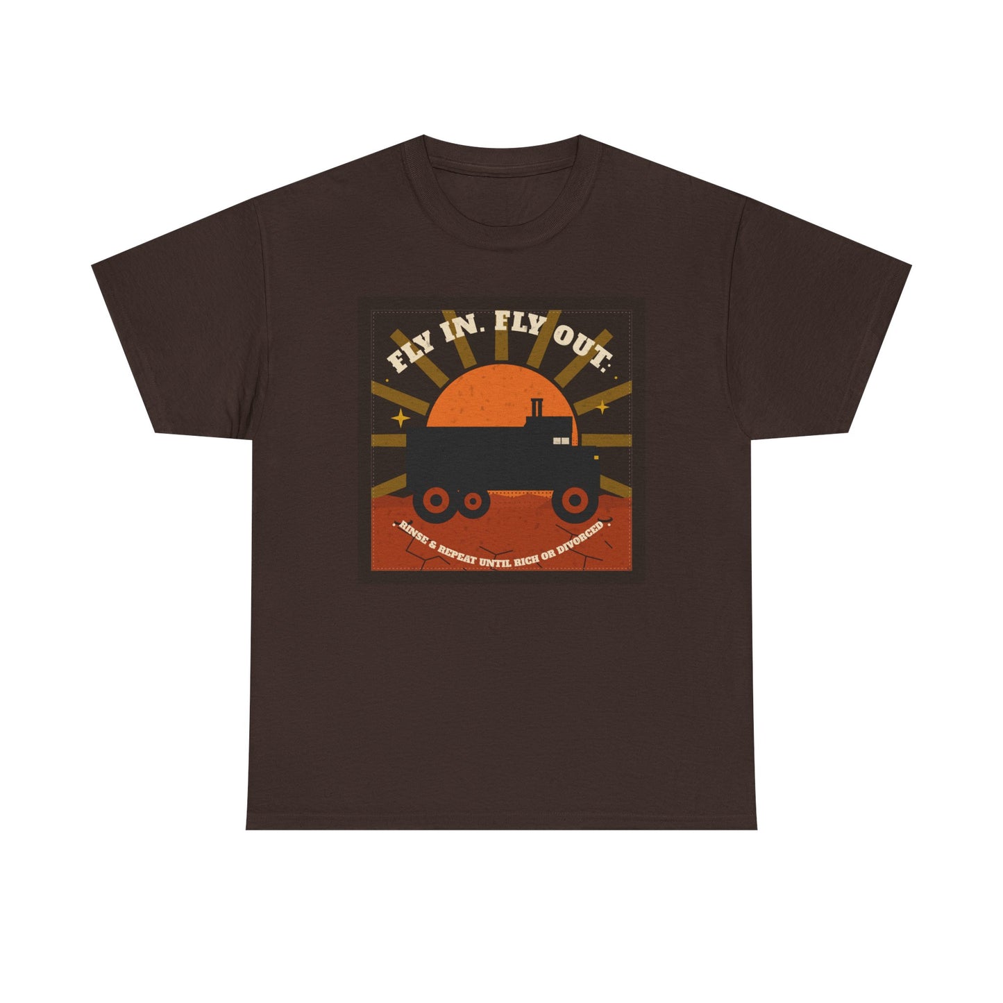 Retro Sunset Mining Truck Tee | Fly In Fly Out Work Truck Shirt | FIFO T-Shirt