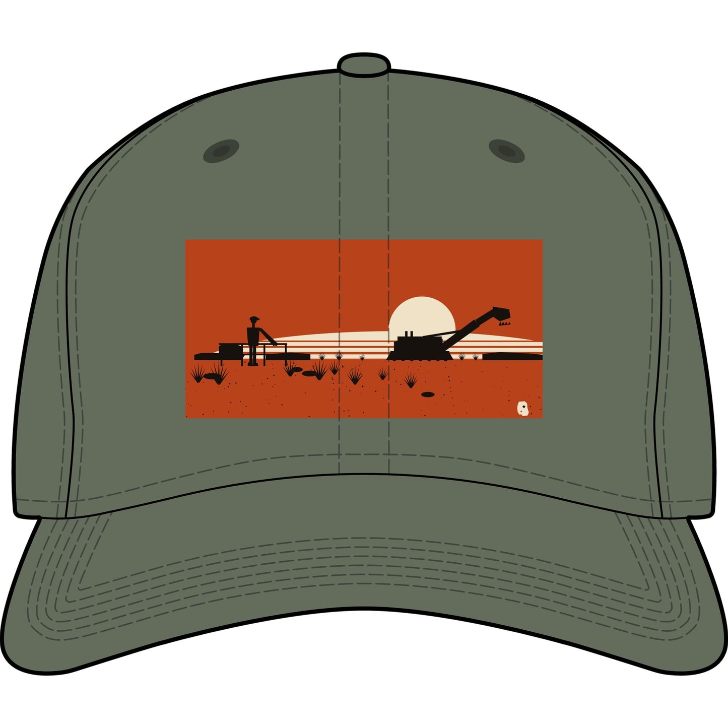 Desert Sunset Mining Cap — Mining Baseball Cap with Processing Silhouette