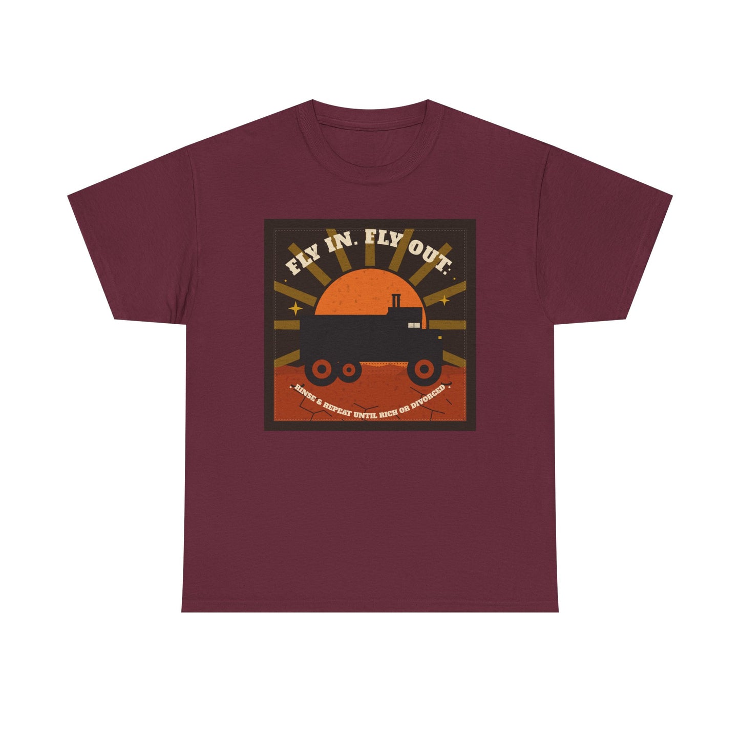Retro Sunset Mining Truck Tee | Fly In Fly Out Work Truck Shirt | FIFO T-Shirt
