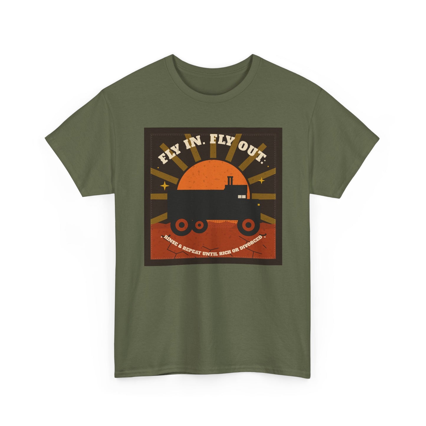 Retro Sunset Mining Truck Tee | Fly In Fly Out Work Truck Shirt | FIFO T-Shirt