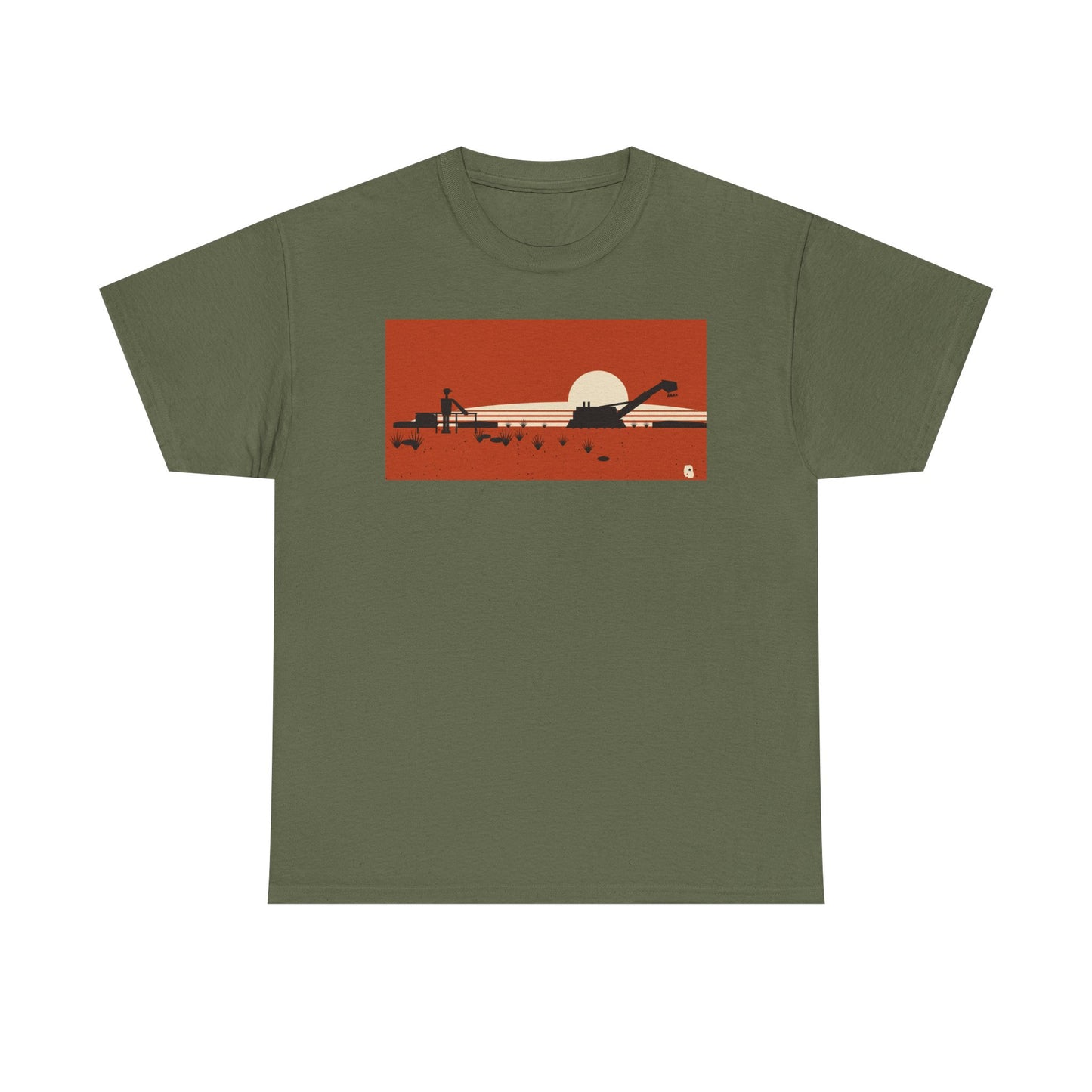 Desert Sunset T-Shirt | Retro Minimalist Mining Scene Tee