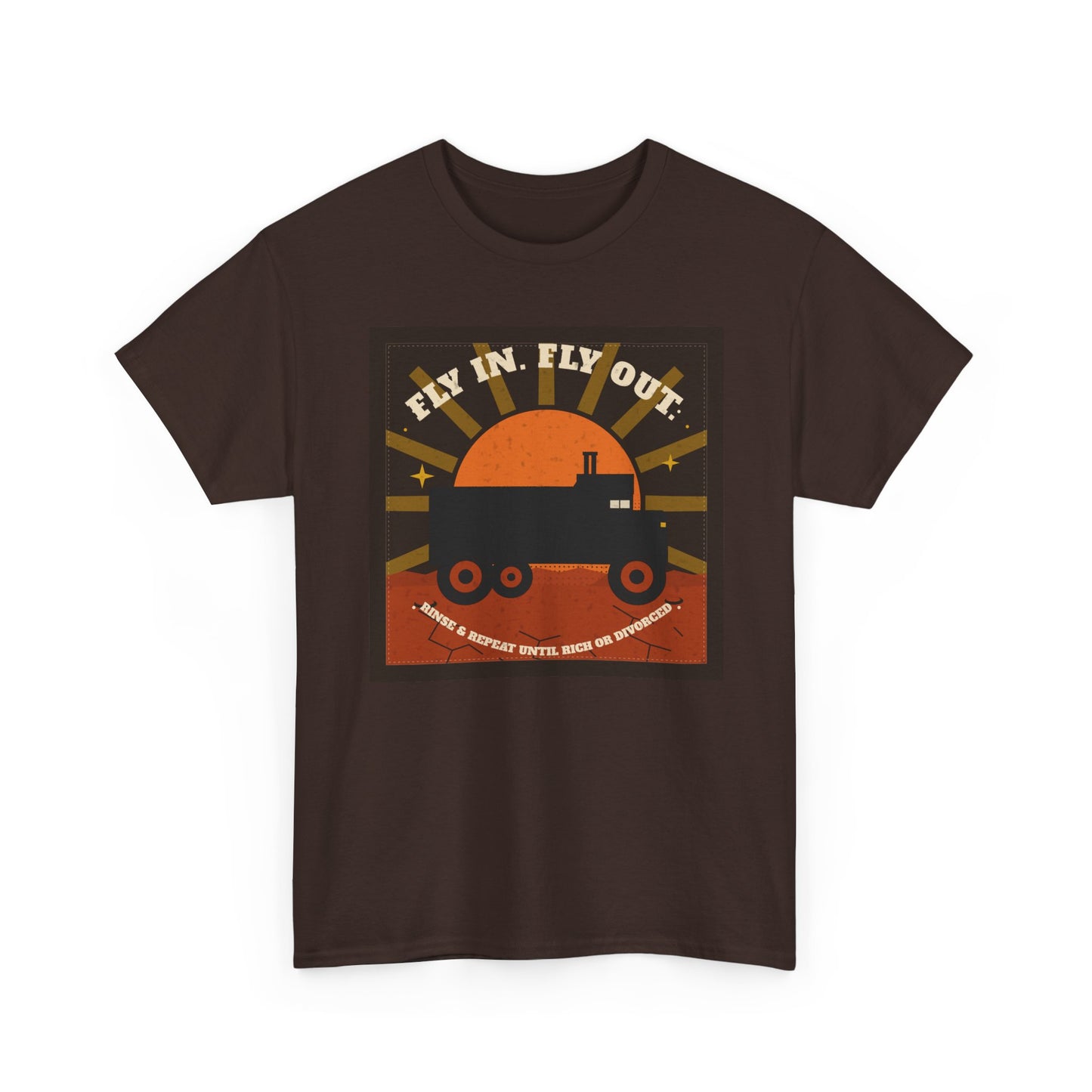 Retro Sunset Mining Truck Tee | Fly In Fly Out Work Truck Shirt | FIFO T-Shirt