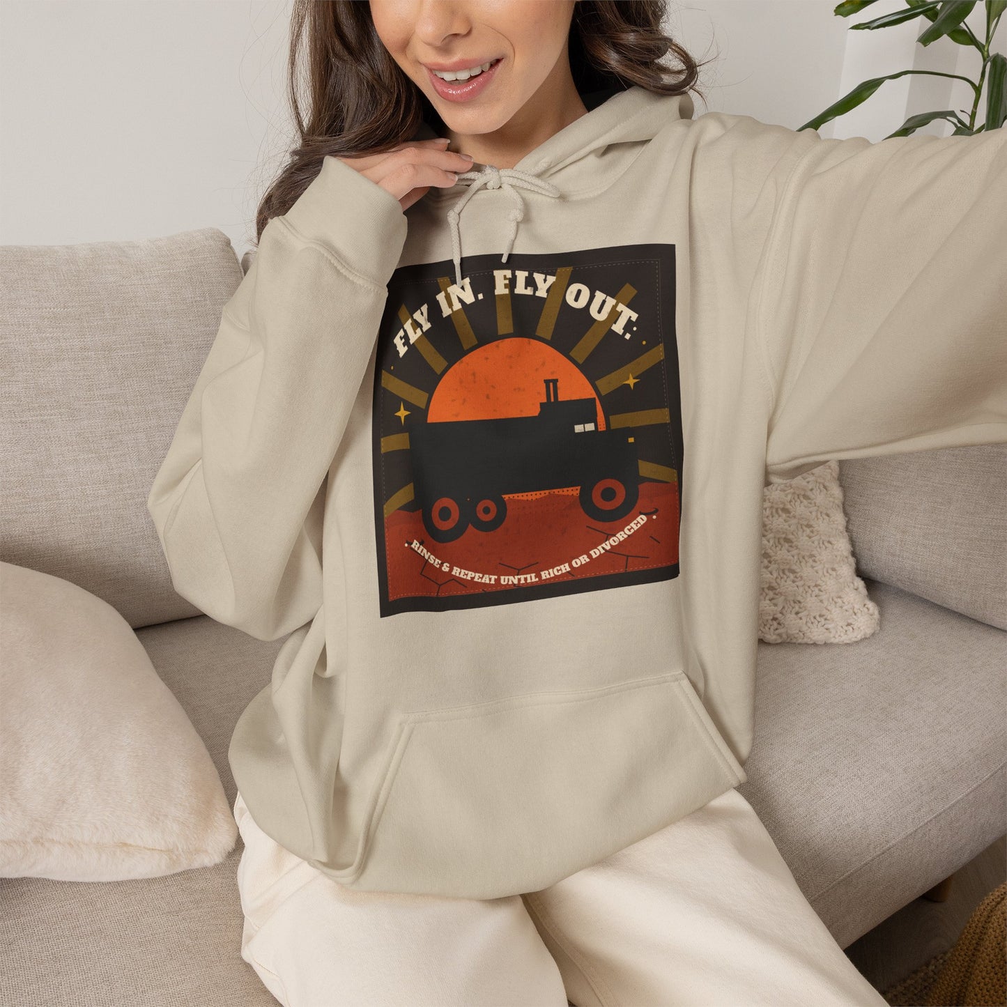 Fly In, Fly Out Retro Caravan Hoodie - Vintage Camper Travel Sweatshirt | FIFO