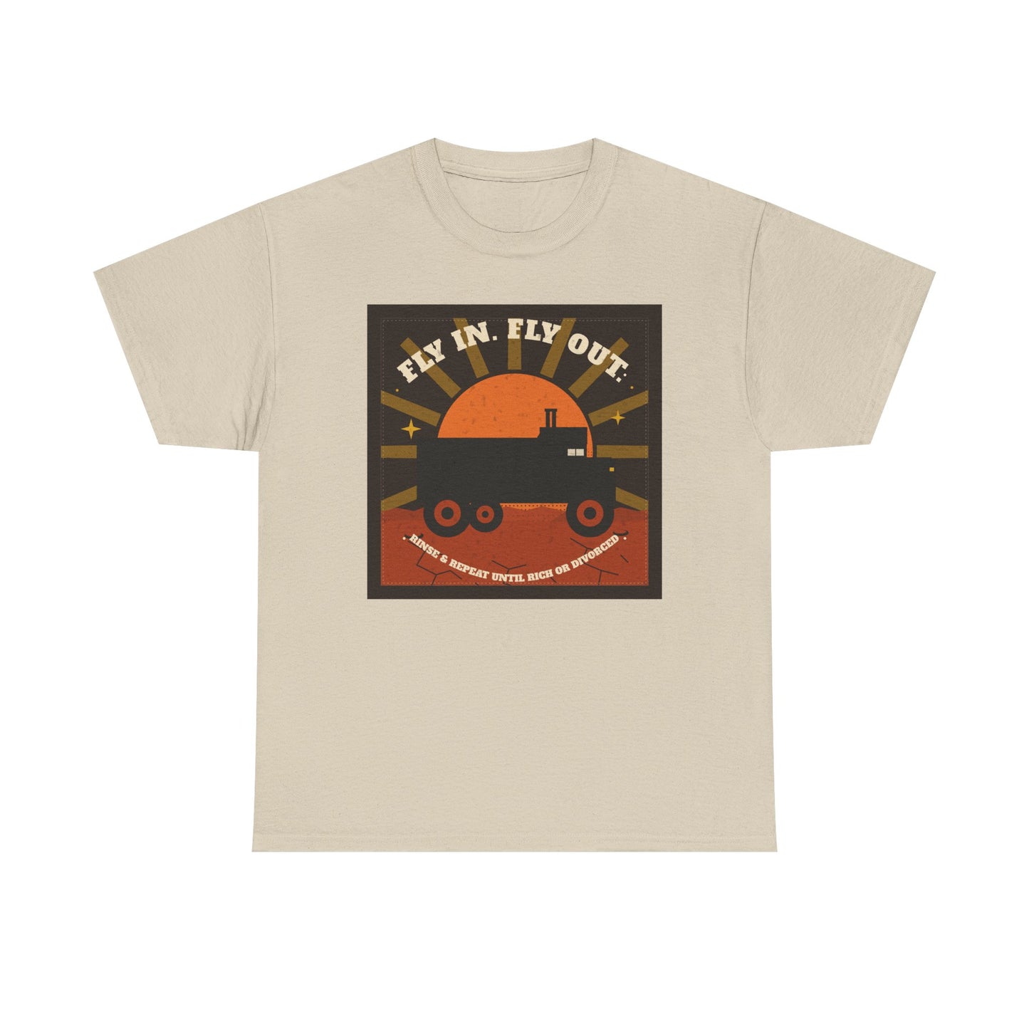Retro Sunset Mining Truck Tee | Fly In Fly Out Work Truck Shirt | FIFO T-Shirt
