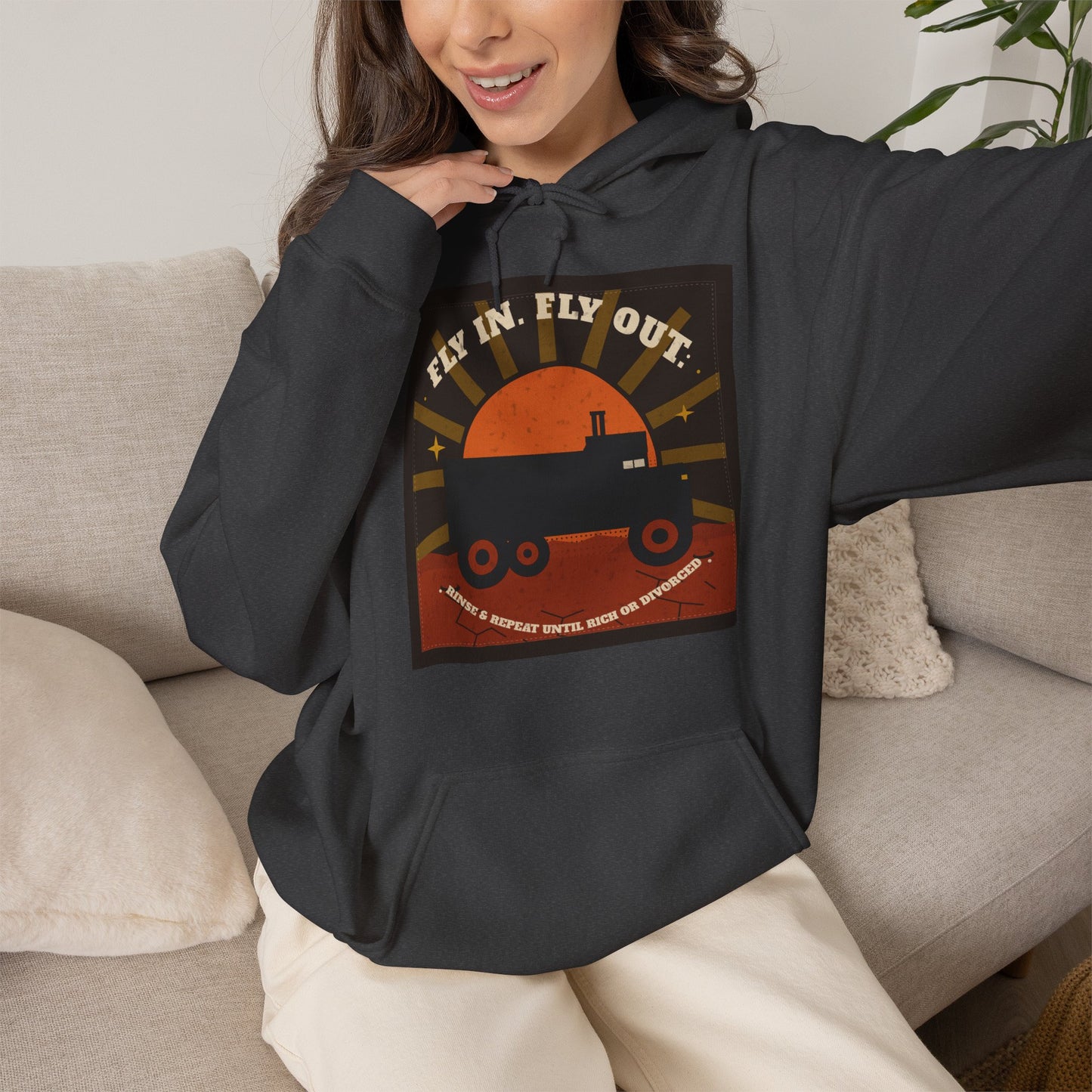 Fly In, Fly Out Retro Caravan Hoodie - Vintage Camper Travel Sweatshirt | FIFO